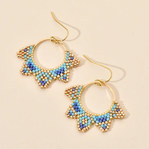 Chic Bloom Flower Bohemian Beads Drop Earrings