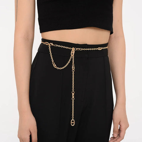 Waist Chain Belts Elegant Gold Metal/Silver