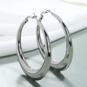 Big Elegant Round Gold Hoop Earrings