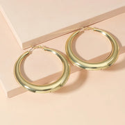 Big Elegant Round Gold Hoop Earrings